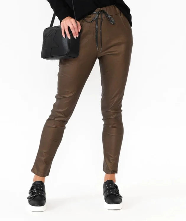 Coated Stretch Pant - Bronze