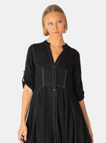 Black Dress with White Stitching