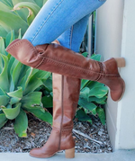 Marlee Vintage Leather Boots - Tan