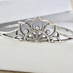 Mandala Lotus Cuff - Sterling Silver